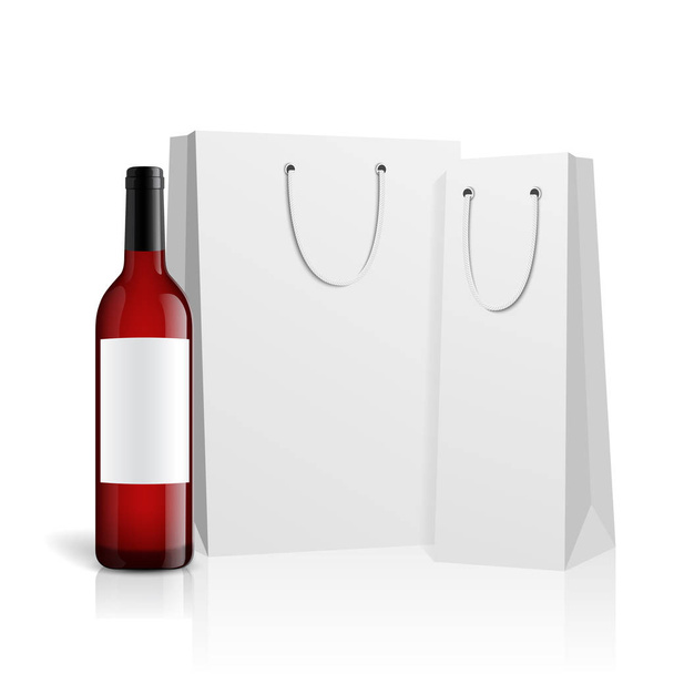 Mockup wine bottle. vector design. - Vector, Image