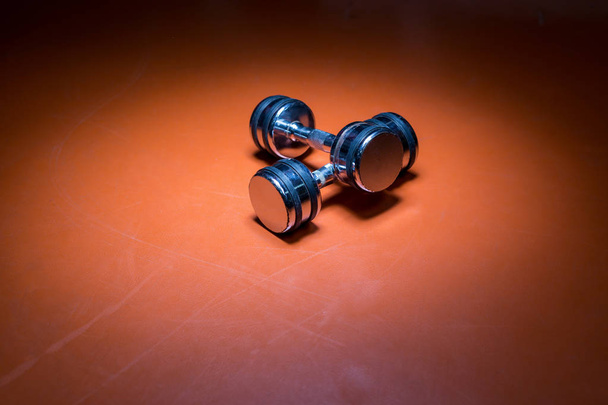 dumbells on gym floor - Fotó, kép