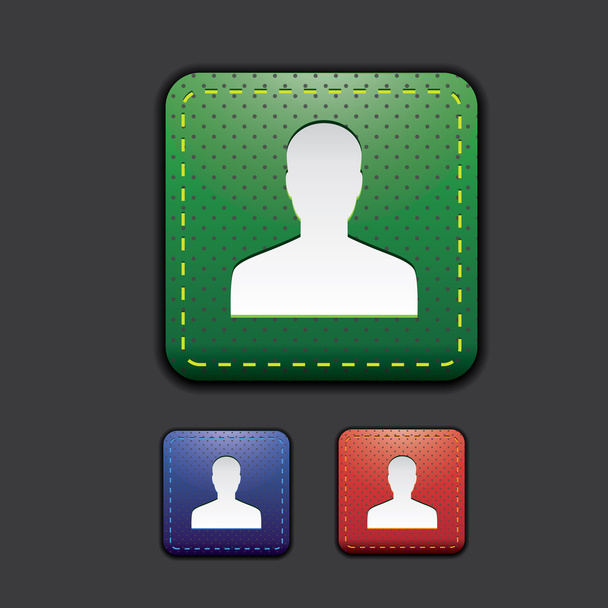 User icon set - green, red, blue - Vector, Image