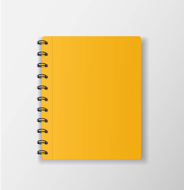 żółty notebook na białym tle pustej strony tytułowej vector - Wektor, obraz