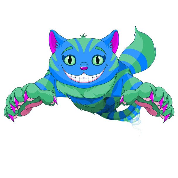 Cheshire Cat jumping - Вектор, зображення