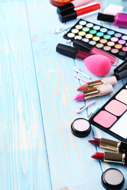 different makeup cosmetics on tabletop - Φωτογραφία, εικόνα