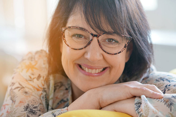 mature woman with eyeglasses on  - Fotó, kép