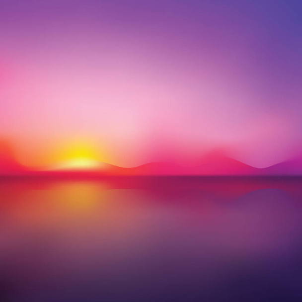 Background sunset on the sea water sun reflection. - Vector, Image