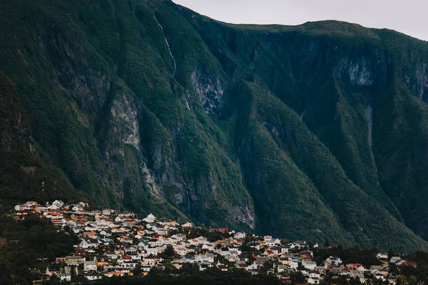village in mountain in Norway - Фото, изображение