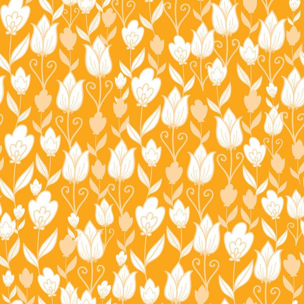 Golden tulips flowers seamless pattern background - Vector, Image