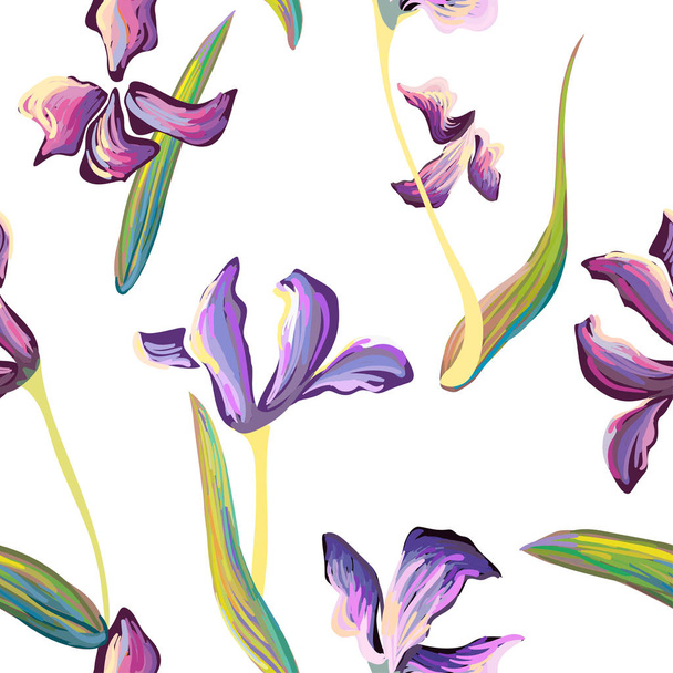 Van Gogh iris flowers - Vektör, Görsel