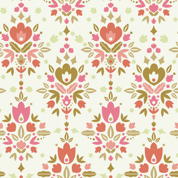 Floral damask seamless pattern background - Vector, imagen