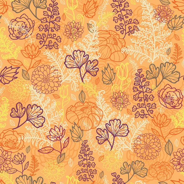 Desert flowers and leaves seamless pattern background - Vektör, Görsel