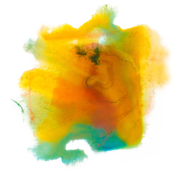kleur plek groen geel bruin macro blotch textuur geïsoleerde whit - Foto, afbeelding