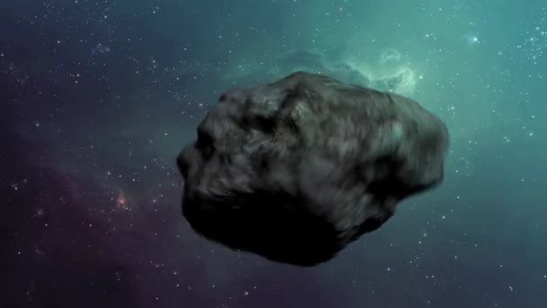Asteroide viajando rápido en el espacio exterior
 - Metraje, vídeo