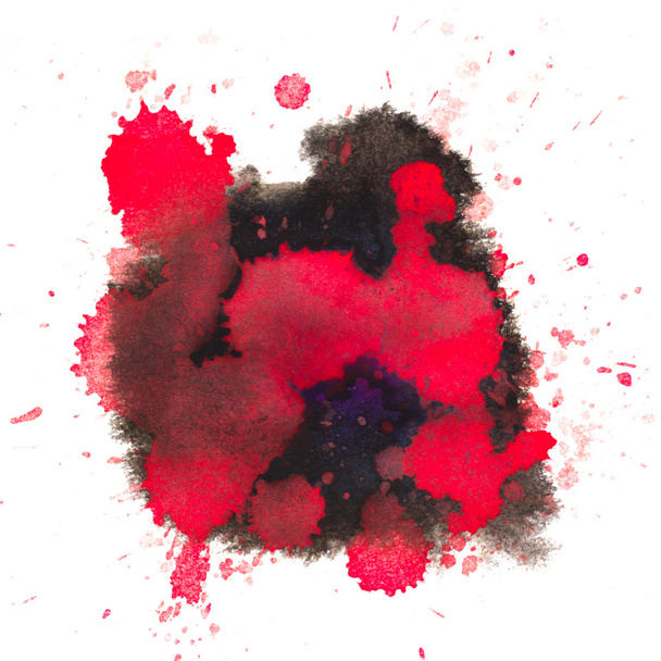 κόκκινη κηλίδα μαύρη κηλίδα υφή απομονωθεί σε λευκό φόντο - Φωτογραφία, εικόνα