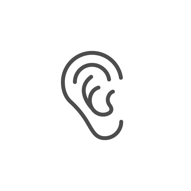 Ear line icon - Vector, Image