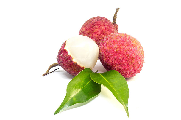 fresh fruit lychee on white background - Photo, Image