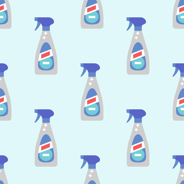 Temizleyici şişe kimyasal ev ürün seamless modeli yıkama ekipmanları temizlik düz vektör çizim. - Vektör, Görsel