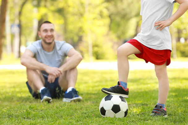 Little boy with soccer ball - Фото, изображение