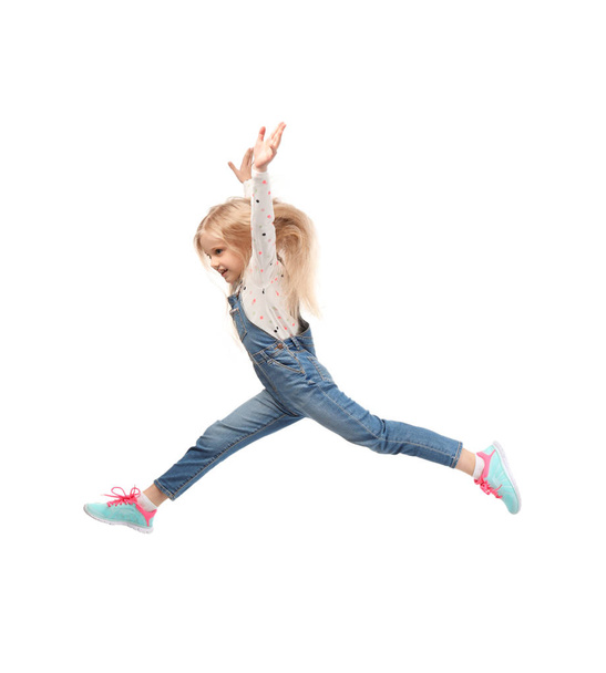 Cute jumping girl  - Foto, afbeelding