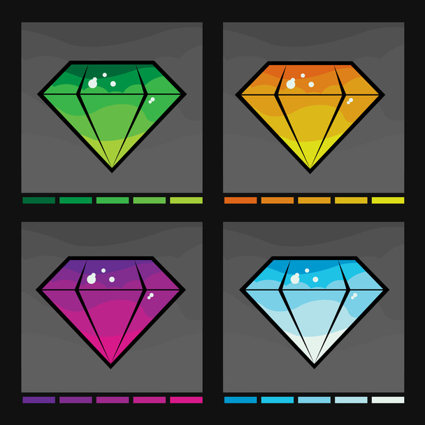 Diamant in vier Farben - Vektor, Bild