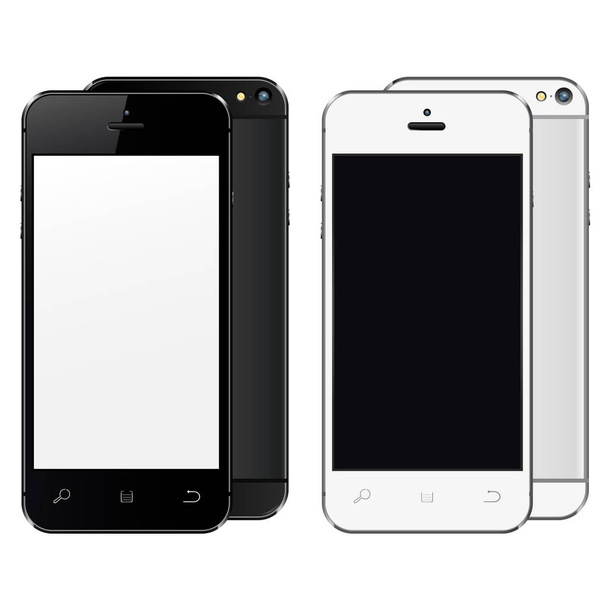 ρεαλιστική κινητά τηλέφωνα με την κενή οθόνη που απομονώνονται σε λευκό φόντο. - Διάνυσμα, εικόνα
