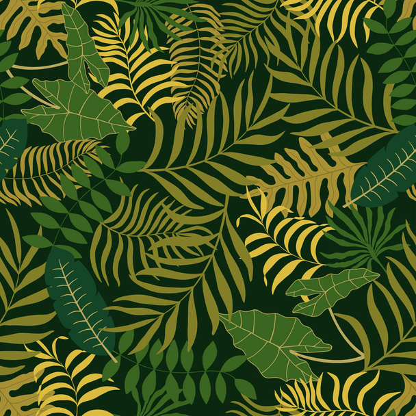 Tropical background with palm leaves.  - Vector, Image