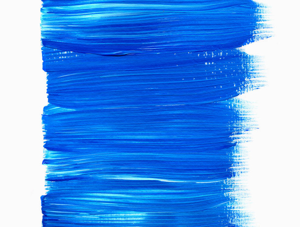 Acryl penseelstreek geïsoleerd op een witte achtergrond, textuur. Grunge papier.  - Foto, afbeelding