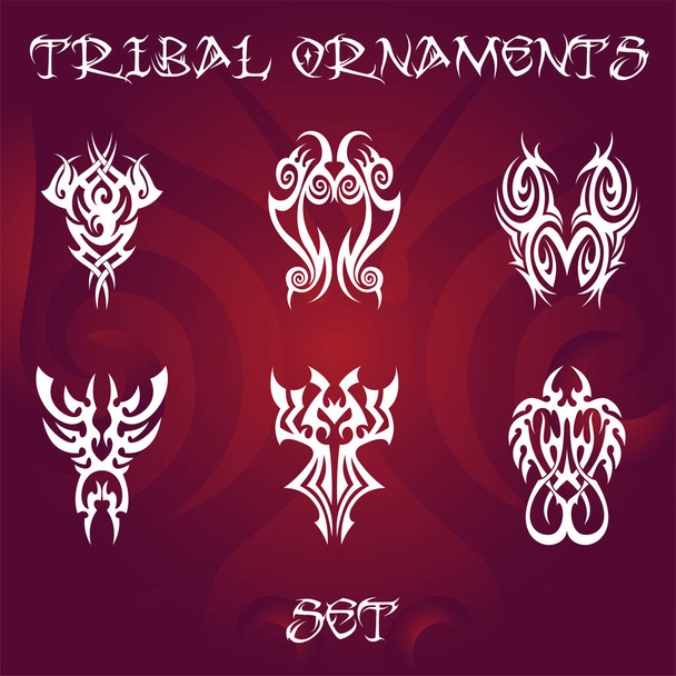Conjunto de ornamentos tribales para el diseño
 - Vector, imagen