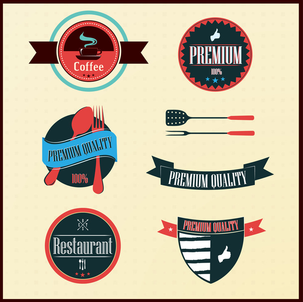 Вінтажний стилізований дизайн колекції етикетки, етикетки ресторанів
 - Вектор, зображення