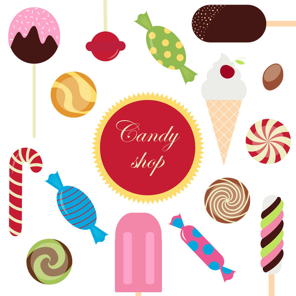 Sweet candy shop - Wektor, obraz