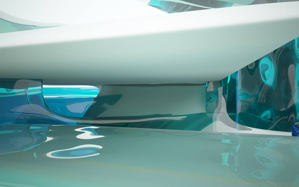 Abstract smooth future interior swimming pool  - Fotó, kép
