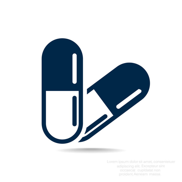 Pills and capsules icon - Vector, afbeelding