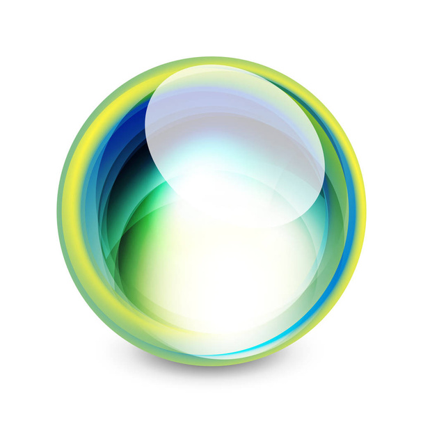Esfera de vidrio, elemento abstracto futurista
 - Vector, imagen