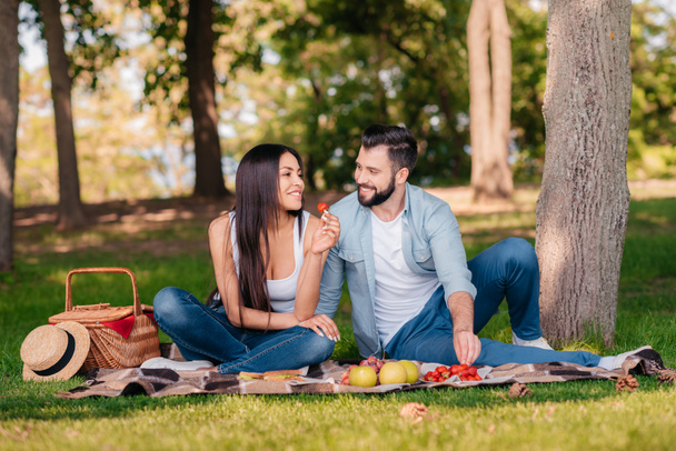 Пара устраивает пикник
 - Фото, изображение