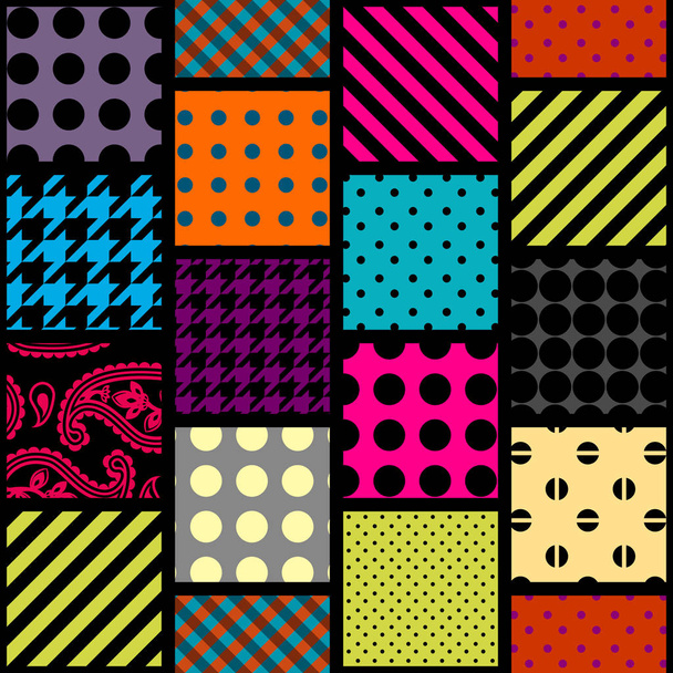 Geometrické patchwork vzor - Vektor, obrázek