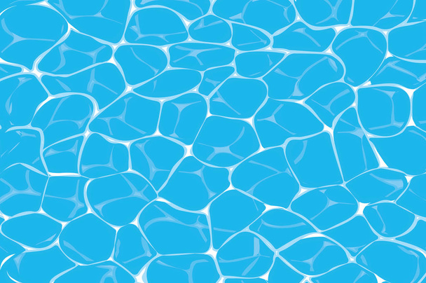 bovenaanzicht van bijtende producten in blauwe zwembad of de oceaan water backgr - Vector, afbeelding