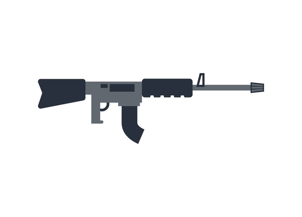 分離された機関銃。白い背景の上の米軍のライフル。武器 - ベクター画像