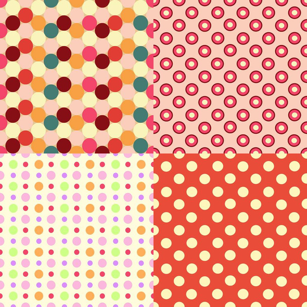 Set of four vector seamless polka dot patterns for your design. - Vektori, kuva