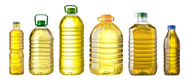 bottle oil plastic big on white background - Photo, Image