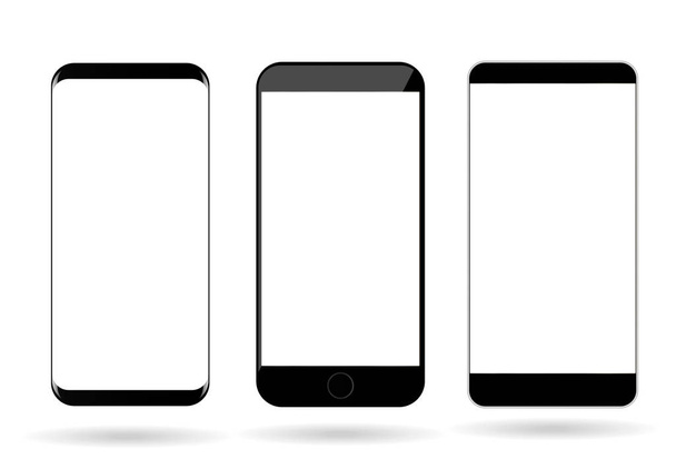 Blank mobile phones mockup vector  - Vector, Image