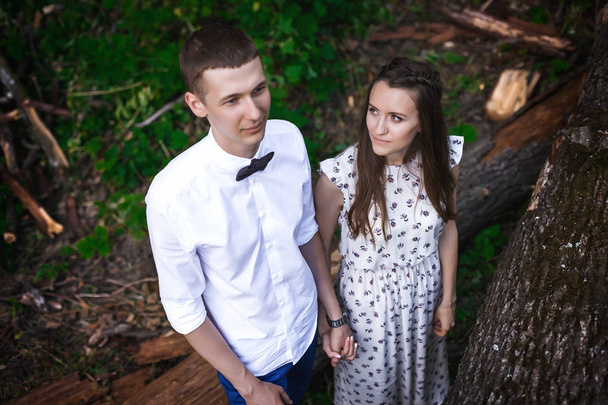 young couple in forest - Photo, image