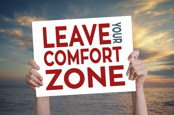 Jätä Comfort Zone kortti Beach Tausta
 - Valokuva, kuva