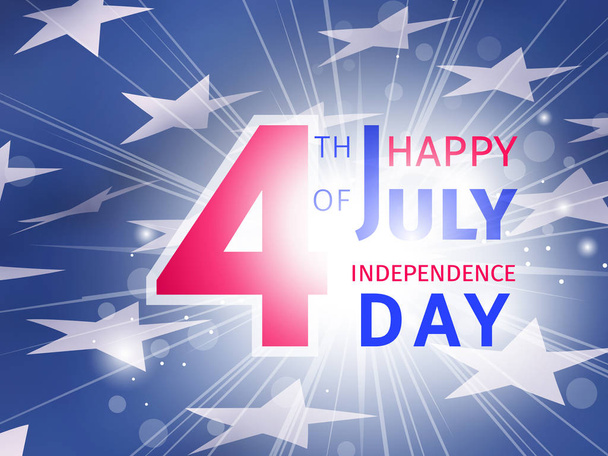 Щасливі 4 липня нас День незалежності - привітання плакат  - Вектор, зображення