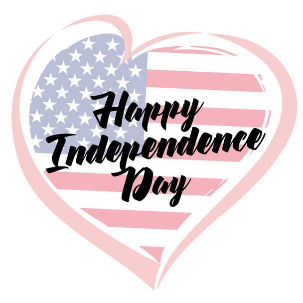 Ημέρα ανεξαρτησίας αγάπη ΗΠΑ έμβλημα - Διάνυσμα, εικόνα
