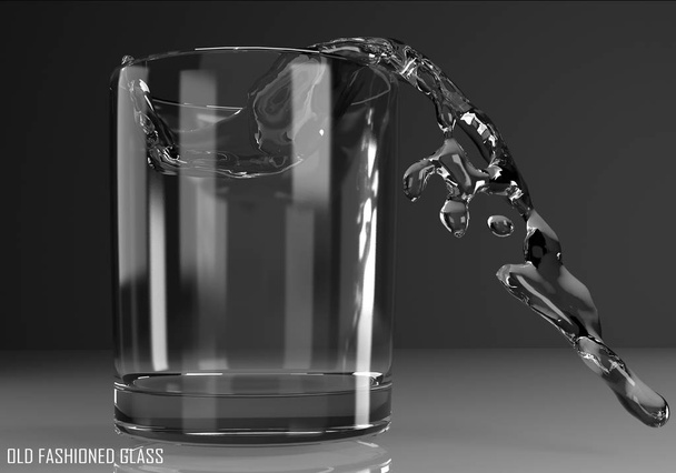 Old fashioned pohár 3D-s illusztráció - Fotó, kép