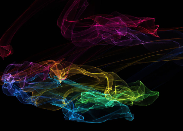 Fondo abstracto oscuro con ondas abstractas brillantes
 - Foto, Imagen