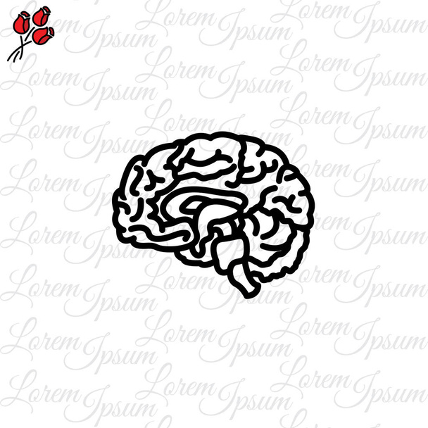 脳のシンプルなアイコン - ベクター画像