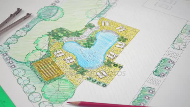 Villa için peyzaj mimarı arka bahçe planı - Video, Çekim