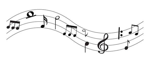 Музыкальная нота с музыкой
 - Вектор,изображение