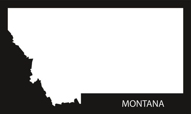 Kaart van de V.s. van het Montana zwarte omgekeerde silhouet - Vector, afbeelding