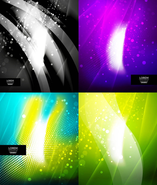 Set of shiny glittering abstract backgrounds - Vector, Image