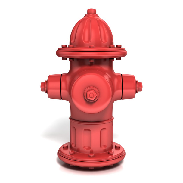 Fire hydrant isolated on white - front view - Foto, Imagem